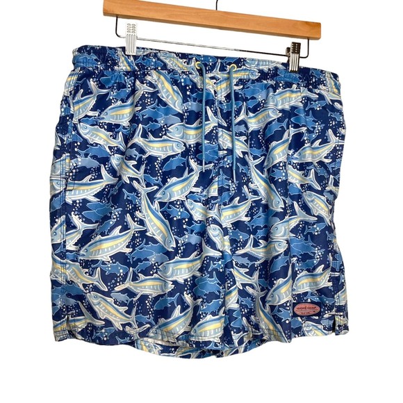 Vineyard Vines School Of Tuna Chappy Trunks Mesh Swim Shorts Size Large - Picture 5 of 12
